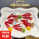 圣誕節(jié)紅色發(fā)夾圣誕發(fā)飾少女可愛夾子網(wǎng)紅bb卡通麋鹿雪人卡通發(fā)卡 圣誕卡通發(fā)4個（款式隨機）