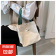 簡約ins帆布手提包女2024春夏韓版大容量上班小挎包休閑手拎布包 磁扣 米白色小包 小包
