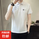 冰絲保羅有領(lǐng)男士短袖T恤夏季潮流翻領(lǐng)子襯衫領(lǐng)POLO衫半袖上衣服 潮社坊-R23白色 (冰絲涼感) 2XL （建議140-155斤以內(nèi)）