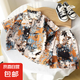 【男寶帥氣套裝】男童2025夏季碎花短袖套裝襯衫套裝復(fù)古港風(fēng) L-Y1油畫風(fēng)米黃色襯衫套裝 130 建議130cm身高左右
