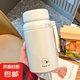 不銹鋼保溫杯保溫壺超大容量高顏值學(xué)生水杯便攜防摔茶隔杯子 象牙白【帶茶隔】 1000ml