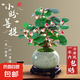 菩提樹盆栽小盼菩提盆景帶果中式禪意桌面擺件室內(nèi)創(chuàng)意好養(yǎng)綠植物 小盼菩提+冰裂墨綠瓷盆+苔蘚+底座