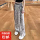 女童夏季褲子薄款闊腿褲2025新款國(guó)風(fēng)新中式休閑褲兒童夏天防蚊褲 XGT-N28【水墨杏】夏季薄款 160