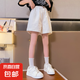女童短褲外穿夏季2025新款兒童洋氣純色休閑褲中大童薄款翻邊褲子 DD-DR20【白色】高品質(zhì) 160cm