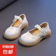 女童韓版小單鞋兒童公主鞋2025春季新款女寶鞋子淺口瑪麗珍小皮鞋 米白色 35 內(nèi)長(zhǎng)21.4cm