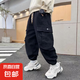 【男童工裝褲】春秋2025新款中大童春裝休閑褲男孩炸街運(yùn)動(dòng)褲潮 DS-K69【黑色】 170cm
