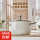 不銹鋼湯鍋食品級(jí)加厚蒸煮鍋帶蒸籠電磁爐煮鍋家用燃?xì)怆p耳鍋 24cm湯鍋+蒸籠