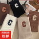 【網(wǎng)紅大C字母襪】中筒襪春夏秋棉底吸汗防臭長襪ins潮外穿運動襪 隨機 1雙 均碼