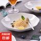 家用造型款北歐風(fēng)現(xiàn)代風(fēng)花瓣造型創(chuàng)意釉下彩簡約家用8英寸花邊盤 象牙白 2個(gè)裝