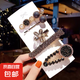 韓國(guó)高級(jí)感珍珠氣質(zhì)發(fā)夾小香風(fēng)劉海側(cè)邊夾發(fā)飾少女可愛(ài)發(fā)卡套裝 小香風(fēng)五件套