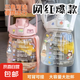 【京東物流】大肚杯噸噸杯雙飲吸管杯大容量新款夏季時尚杯子 粉色 1300ml 1個