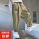 男童褲子春秋款2025新款兒童純色直筒休閑褲春季中大童薄款長褲潮 SP-T171【卡其色】春秋款 150