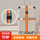 旅游箱打包帶捆綁帶托運(yùn)加固帶密碼旅行李箱綁帶 彩虹色【十字插扣】