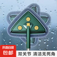 家用三角拖把一拖凈輕便擦廚房天花板瓷磚地面多功能除塵清潔工具 軍綠色 大拖頭【1.5米桿子】+3塊纖維布