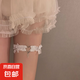 性感愛(ài)心形腿環(huán)大腿鏈子2024新款鎖骨鏈choker項(xiàng)圈女頸帶頸鏈配飾 黑色 愛(ài)心腿環(huán)-1條（opp袋裝）