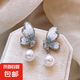 S921銀針耳釘女水晶蝴蝶優(yōu)雅耳釘女時(shí)尚百搭珍珠耳墜小眾設(shè)計(jì)耳飾 S925水晶蝴蝶耳釘 一對(duì)裝