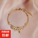 復(fù)古銅錢2024新款足鏈女人足鏈鈦鋼不掉色小眾設(shè)計(jì)鈴鐺腳裸鏈性感 雙層銅錢腳鏈A0843