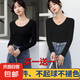 【兩件】純色簡(jiǎn)約女長(zhǎng)袖t恤春秋內(nèi)搭修身顯瘦百搭圓領(lǐng)V領(lǐng)打底衫 炫本色長(zhǎng)T黑色圓領(lǐng)+黑色V領(lǐng) XL