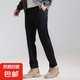 卡慕樂(lè)2024冬季加絨直筒中腰防風(fēng)褲男女同款日韓休閑簡(jiǎn)約休閑褲 黑色 XL【80-100斤】