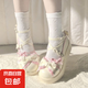 甜美可愛藍(lán)色jk小皮鞋2025新款公主風(fēng)瑪麗珍lolita蝴蝶結(jié)學(xué)院風(fēng)女 奶黃色 40