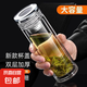 高硼硅雙層水晶蓋玻璃杯大容量泡茶杯茶水分離安全無毒隔熱杯車載 雙層直筒杯水晶蓋 350ml 1只
