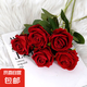 仿真花玫瑰客廳裝飾仿真花插花擺設(shè)絹花單支塑料假花花束干花擺件 酒紅色 【天長地久】9支裝
