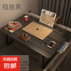 電腦桌宿舍筆記本電腦桌家用床上小桌子作業(yè)桌書學(xué)生多功能小桌 拉絲黑【書架款】卡槽+抽屜+書架