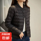 時(shí)尚輕薄款棉服女秋冬季棉衣內(nèi)膽立領(lǐng)棉襖外套輕便保暖上衣J1120 黑色 2XL （90-105斤）