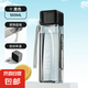 水杯網(wǎng)紅密封防漏耐高溫塑料杯高顏值方形直飲杯便攜手提水杯子 黑色 500ml PC材質(zhì)