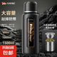 玻璃水杯防摔男款大容量雙層耐高溫便攜茶杯2000ml泡茶水分離杯子 【茶隔款】商務黑1000ml