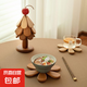 高級(jí)感蘋(píng)果樹(shù)隔熱墊餐桌擺件創(chuàng)意一棵樹(shù)實(shí)木防燙鍋墊折魯杯墊碗墊 蘋(píng)果款-3片葉隔熱墊