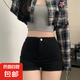 小個(gè)子黑色緊身牛仔短褲女外穿夏季高腰顯瘦辣妹a字熱褲美式褲子 黑色 【W(wǎng)K-K503】 S
