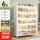 鋼制書柜帶門兒童書架防塵家用儲物柜展示柜鐵藝臥室置物架收納柜 五門六層120*35*176【安裝簡單】
