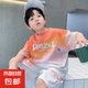 男童2025新款男童夏季短袖短褲運(yùn)動(dòng)服套裝帥氣時(shí)髦兩件套網(wǎng)紅炸街 橘色 140