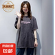 【大牌制造商】短袖t恤女夏款寬松復(fù)古港風情侶裝 黑色 L