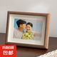 相框擺臺(tái)加打印空框相冊(cè)全家福擺臺(tái)6寸高級(jí)感a4畫框真玻璃迷你方形 咖啡色+卡紙 5寸-8.9*12.7cm鋼化玻璃