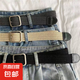 懶人腰帶彈力帆布皮帶男女休閑戶外學(xué)生牛仔褲軍訓(xùn)百搭編制褲帶 【方扣】黑色
