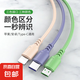 三合一數(shù)據(jù)線多功能手機快充電線一拖三適用蘋果華為小米typec安卓通用閃充電線加長 1條裝 三彩色【1米】