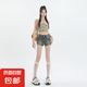 2025年美式復(fù)古低腰牛仔短褲女夏季新款修身顯瘦辣妹寬腰百搭熱褲 圖片色-298 XL