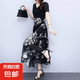 黑色波點(diǎn)長(zhǎng)裙女夏季新款修身顯瘦遮肉大碼超仙連衣裙子ZHFS 黑色 M