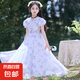 女童裙子2025新款夏季兒童公主裙夏裝大童女連衣裙女孩沙灘裙長(zhǎng)裙 紫色001 170