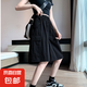 【純棉】女裝褲夏2025新款時尚松緊腰顯瘦寬松大碼休閑五分短褲 黑色【純棉優(yōu)質(zhì)面料】 L 【建議100-115斤】