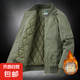 男裝秋冬季加絨加厚防寒工裝棉服工作穿的勞保服大碼外套夾克棉衣 軍綠色【內里加厚】 2XL 【建議160-180斤】