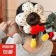 紅色可愛發(fā)圈發(fā)飾頭繩米奇波點(diǎn)半身新款洋氣毛絨花花屁股大腸發(fā)圈 黑色波點(diǎn)米奇 1個(gè)