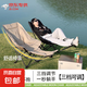 午休椅可折疊椅折疊床月亮椅懶人靠背座椅辦公室單人久坐躺椅釣椅 【三擋調(diào)節(jié)】高背帶腿托耀黑色