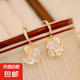 山茶花朵耳環(huán)女小眾輕奢氣質(zhì)感耳釘2025年新款潮網(wǎng)紅百搭高級(jí)耳飾 14K金薄涂白色【耳鉤】