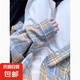 【超顯白】薄款黃藍(lán)格子襯衫2025新款女士小個(gè)子美式小眾長袖穿搭 黃藍(lán)色格子【優(yōu)質(zhì)版】 XL