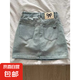 大碼美式復(fù)古牛仔半身裙女夏季2025薄款收腹顯瘦包臀a字短裙胖mm 藍(lán)色 XL