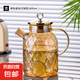 琥珀金鉆涼水壺茶壺大容量耐高溫泡茶壺茶具高檔家用泡茶器 大菱形金壺 1800ml