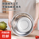 不銹鋼湯盆湯碗家用加厚盆食堂裝菜盆飯碗洗菜盆泡面碗多用盆 16CM湯盆【三個裝】